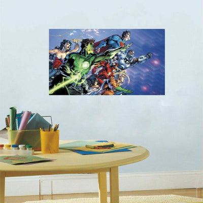 Justice League Vinyl Print Poster Wall Art Sticker Kids Mural Decal Home Decor - hywallart