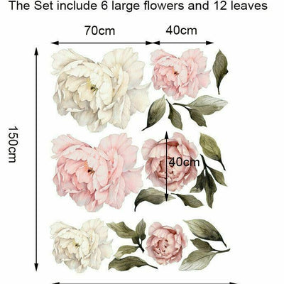 Giant Peony Rose Flower Wall Sticker - hywallart