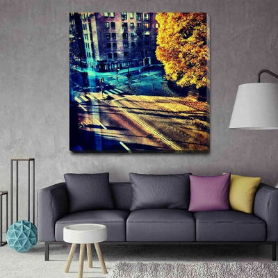 Street Corner Stretched Canvas Print L94 - hywallart