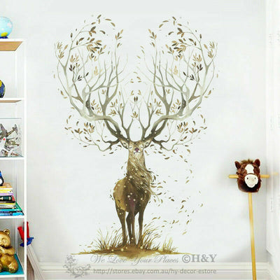 Large Elk Deer Wall Stickers Removable Vinyl Decal - hywallart