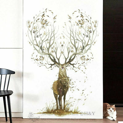 Large Elk Deer Wall Stickers Removable Vinyl Decal - hywallart