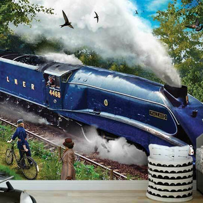 Running Train Wall Mural L40,hywallart