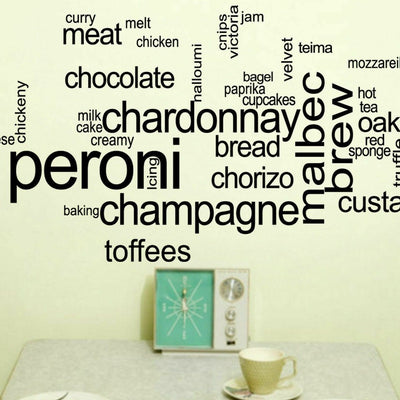 Food Wall Quote Removable Stickers,hywallart
