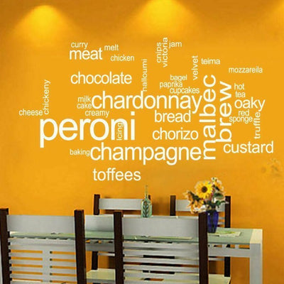 Food Wall Quote Removable Stickers,hywallart
