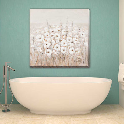White flower in bud Stretched Canvas Print  F132