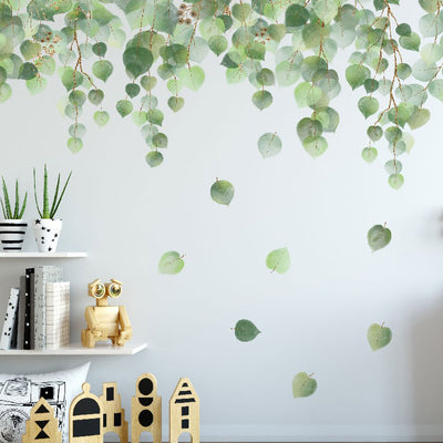 Green Gold Foliage Branch Wall Sticker