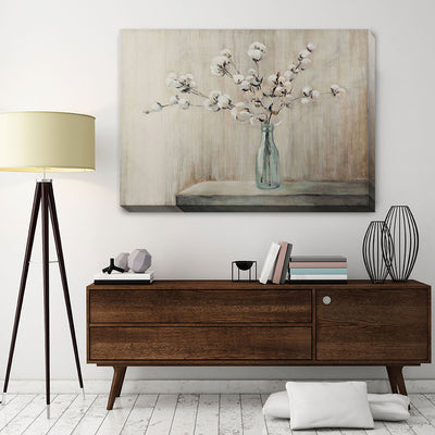 Cotton Bouquet Flower Stretched Canvas Print F127