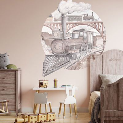 Magic Train Circle Wall Stickers