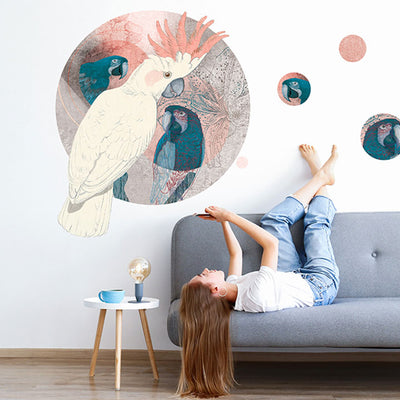 Cockatoo Birds Circle Wall Stickers