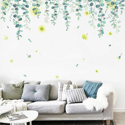 Greenery Foliage Leaf Flower Wall Stickers Home Kids Decor Vinyl PVC Decal Art