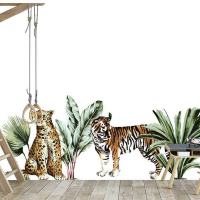 Jungle Animal Plants Wall Sticker