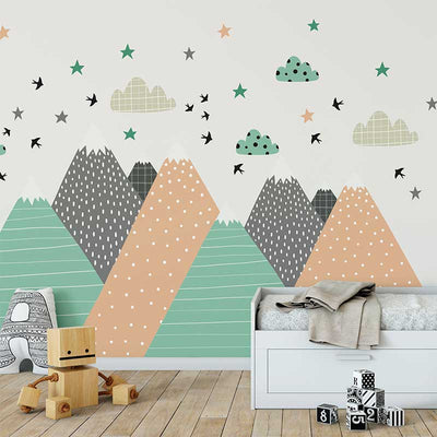Nordic Geometric Mountain Wall Sticker Kid Decal