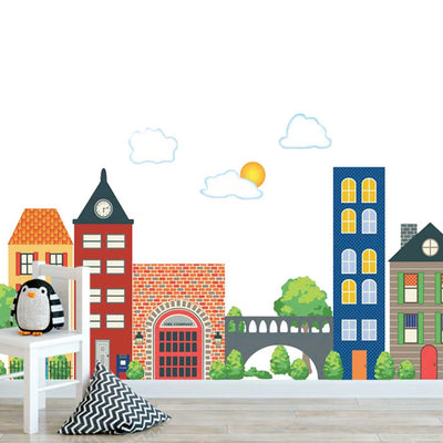 City Building Blocks Wall Decal