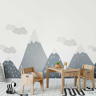 Gray Mix Geometric Mountain Wall Sticker Kid Decal