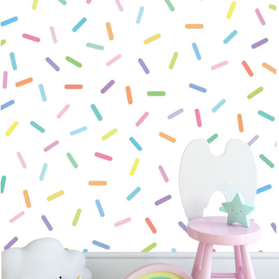 90 Pcs Pastel Rainbow Sprinkles Confetti Wall Decal