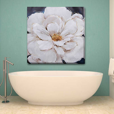 White Indigo Blossom Stretched Canvas Print  F133