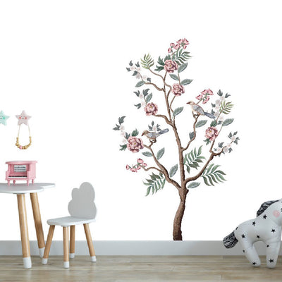 Flower Birds Tree Wall Decal