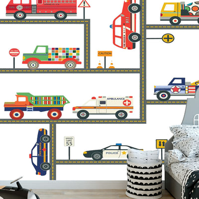 Construction Emergency Vehicle  Wall Stickers
