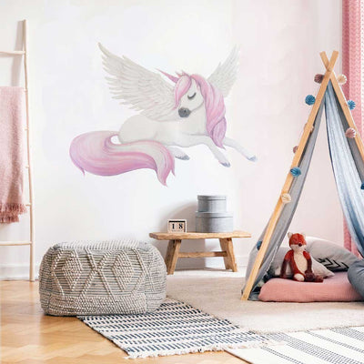 Unicorn Pegasus Wall Art Stickers Removable Nursery Decal Girls Decor Mural Gift
