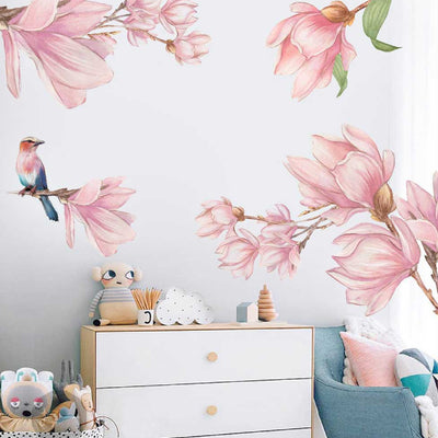 Magnolia Flower Branch Wall Decal