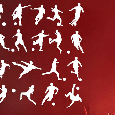 18 PCs Soccer Football Players Wall Art Stickers,hywallart
