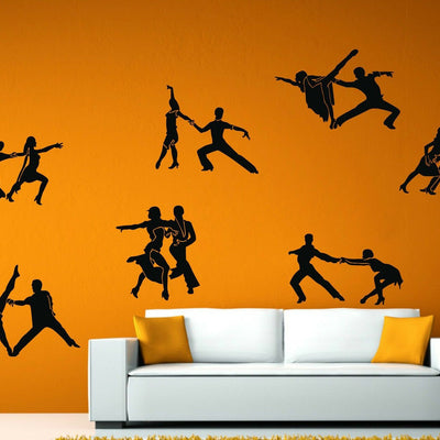 Large Set of 7 Ballroom Dancing Wall Decal,hywallart