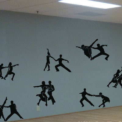 Large Set of 7 Ballroom Dancing Wall Decal,hywallart