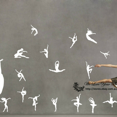 18 Pcs Modern Dance Ballerinas Decal,hywallart