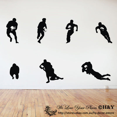 OZ Rugby Players Sports Wall Art Decals,hywallart