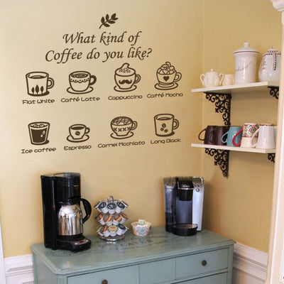 Cafe Shop Window Sticker Decal,hywallart