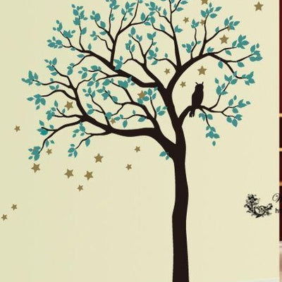 Owl Hoot Star Tree Wall Stickers,hywallart