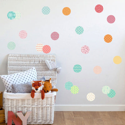 Pack of 54 Pattern Dots Circle Wall Stickers,hywallart