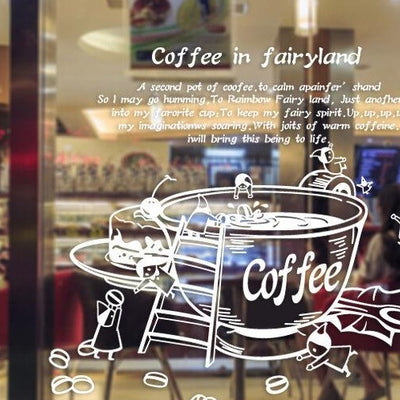 Coffee In Fairyland Cafe Restaurant Wall Stickers,hywallart