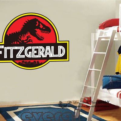 Jurassic Park Custom Personalised Name Wall Stickers,hywallart