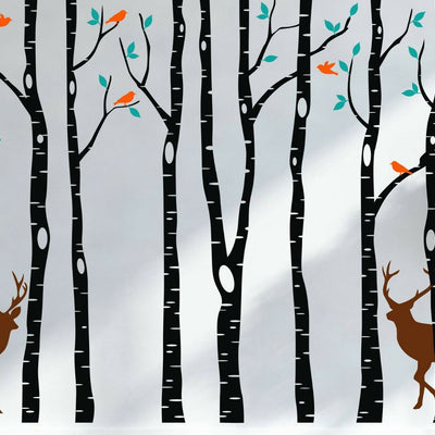 260x360cm Reindeer Forest Wall Stickers,hywallart
