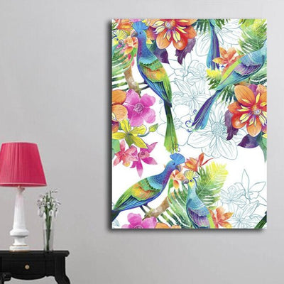 Birds of Paradise Stretched Canvas Print,hywallart