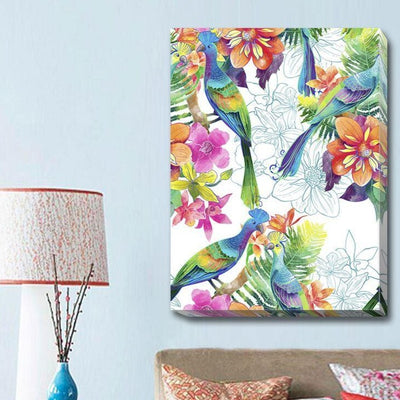 Birds of Paradise Stretched Canvas Print,hywallart