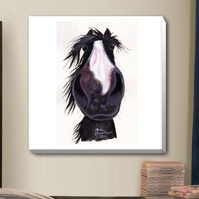 Cute Horse Stretched Canvas Print Framed Wall Art Kids Nursery Decor Painting,hywallart