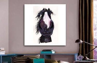 Cute Horse Stretched Canvas Print Framed Wall Art Kids Nursery Decor Painting,hywallart