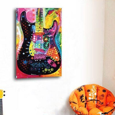 Electricity Guitar Abstract Canvas Prints,hywallart
