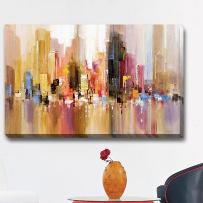 City Landscape Stretched Canvas Print,hywallart