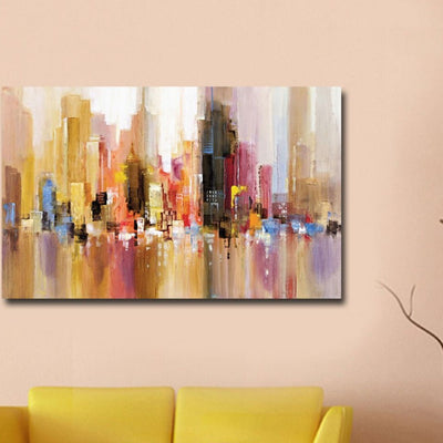 City Landscape Stretched Canvas Print,hywallart