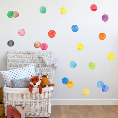 30 Pcs Watercolour Dots Wall Stickers,hywallart