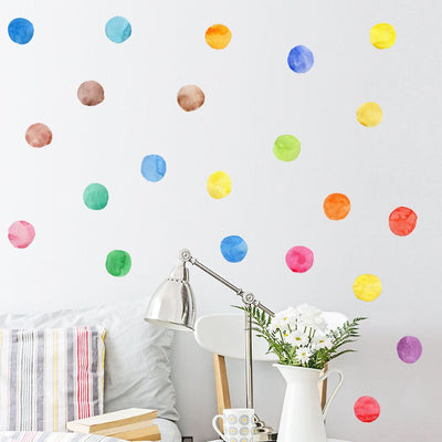 30 Pcs Watercolour Dots Wall Stickers,hywallart