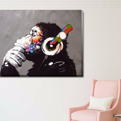 Gorilla Abstract Stretched Canvas Print,hywallart