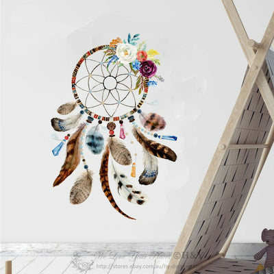 Dream Catcher Feather Boho Wall Sticker,hywallart