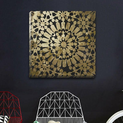 Abstract Golden Pattern Stretched Canvas Print,hywallart