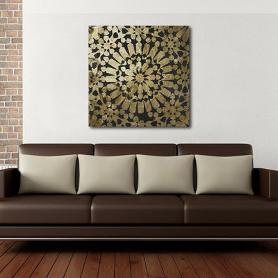 Abstract Golden Pattern Stretched Canvas Print,hywallart