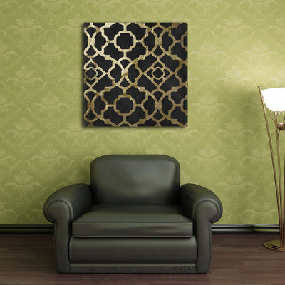 Golden Pattern Abstract Stretched Canvas Print Framed Wall Art Office Decor Gift,hywallart