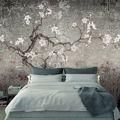 Vintage Plum Blossom Branch Wall Mural,hywallart